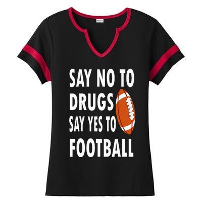 Red Ribbon Week Say No To Drugs Say Yes To Football Ladies Halftime Notch Neck Tee