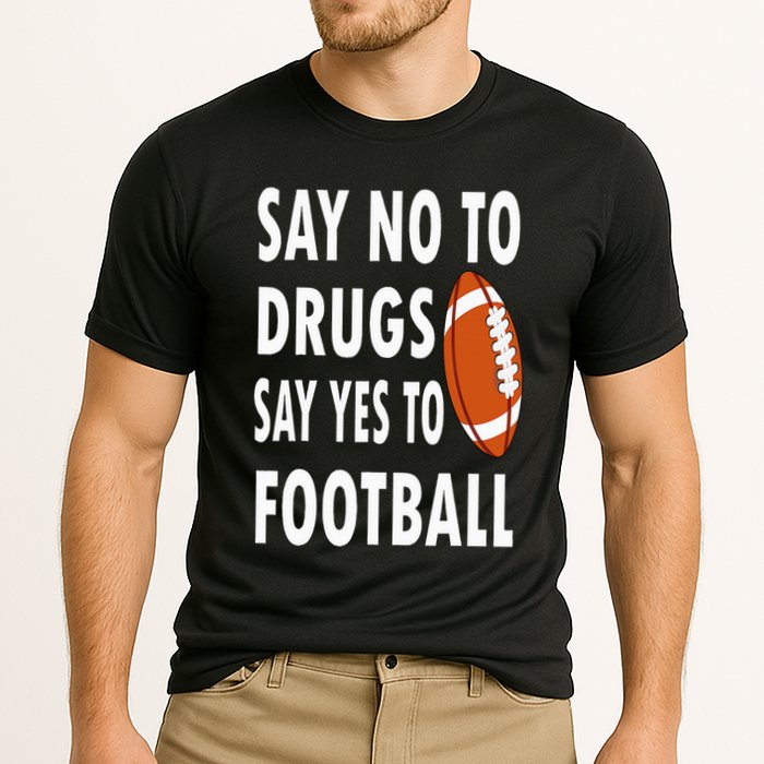 Red Ribbon Week Say No To Drugs Say Yes To Football Cooling Performance Crew T-Shirt