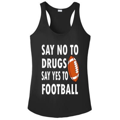 Red Ribbon Week Say No To Drugs Say Yes To Football Ladies PosiCharge Competitor Racerback Tank