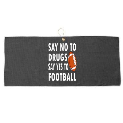 Red Ribbon Week Say No To Drugs Say Yes To Football Large Microfiber Waffle Golf Towel