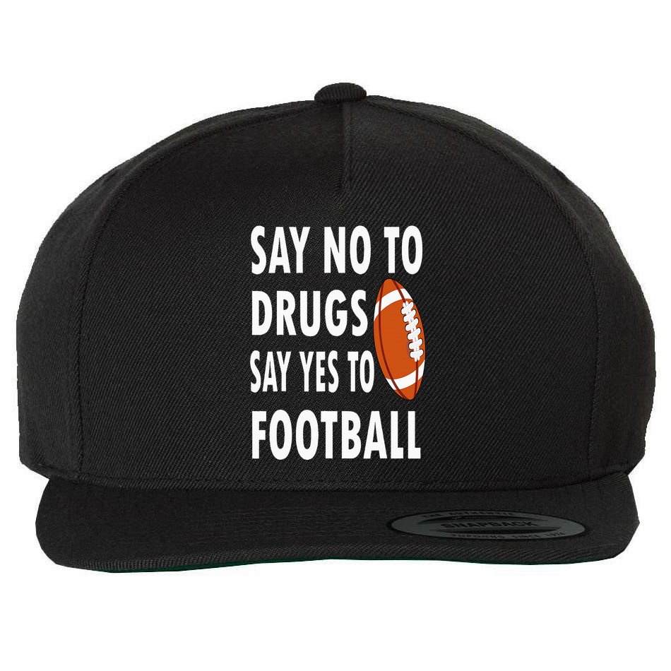 Red Ribbon Week Say No To Drugs Say Yes To Football Wool Snapback Cap