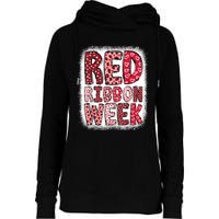 Red Ribbon Week Womens Funnel Neck Pullover Hood