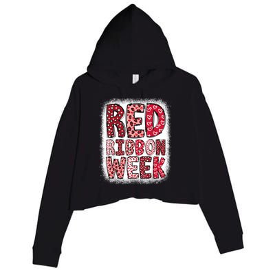 Red Ribbon Week Crop Fleece Hoodie