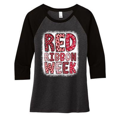 Red Ribbon Week Women's Tri-Blend 3/4-Sleeve Raglan Shirt