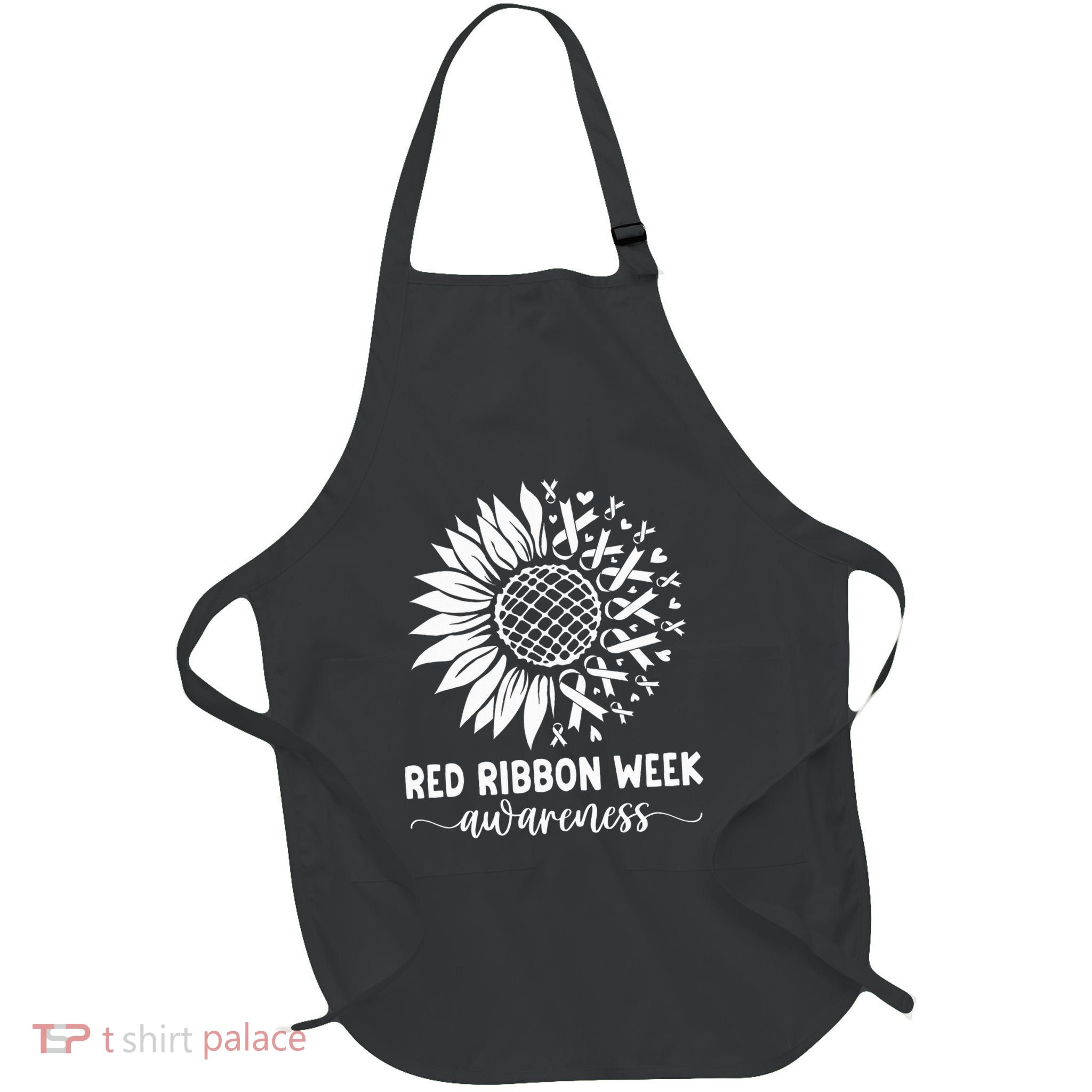 Red Ribbon Week Red Ribbon Week Sunflower Full-Length Apron With Pockets