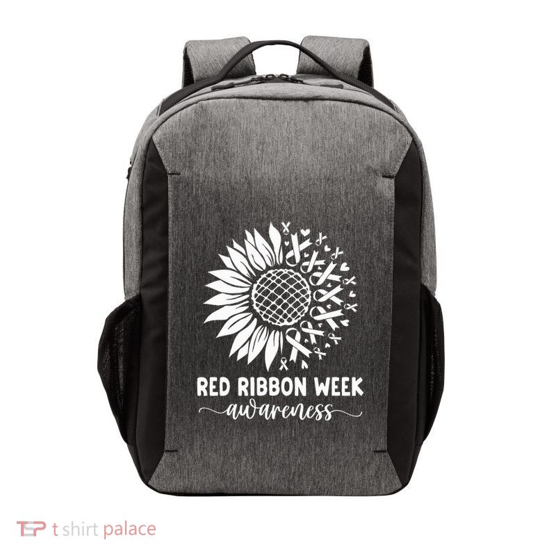 Red Ribbon Week Red Ribbon Week Sunflower Vector Backpack