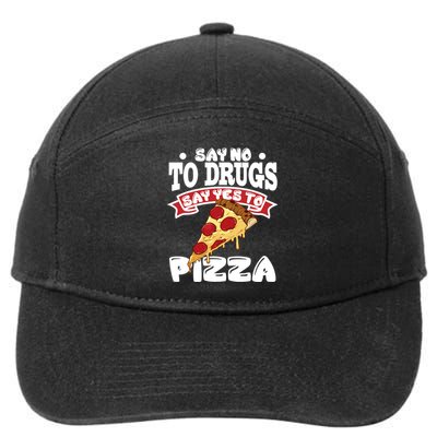 Red Ribbon Week Say No To Drugs Say Yes To Pizza 7-Panel Snapback Hat