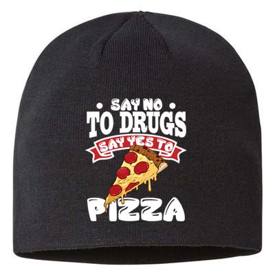 Red Ribbon Week Say No To Drugs Say Yes To Pizza Sustainable Beanie