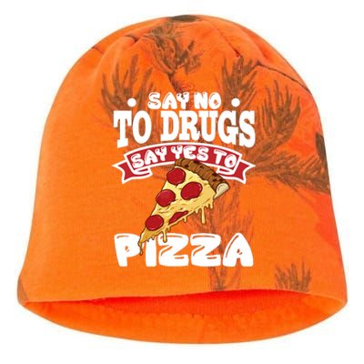 Red Ribbon Week Say No To Drugs Say Yes To Pizza Kati - Camo Knit Beanie