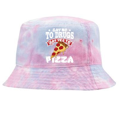 Red Ribbon Week Say No To Drugs Say Yes To Pizza Tie-Dyed Bucket Hat