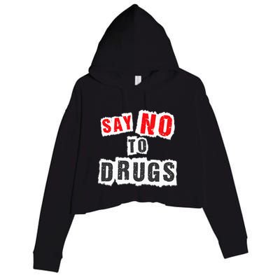 Red Ribbon Week Say No To Drugs Crop Fleece Hoodie