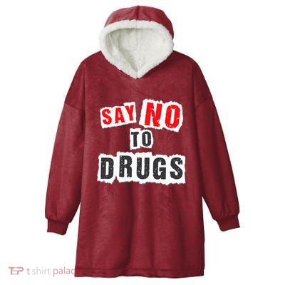 Red Ribbon Week Say No To Drugs Hooded Wearable Blanket