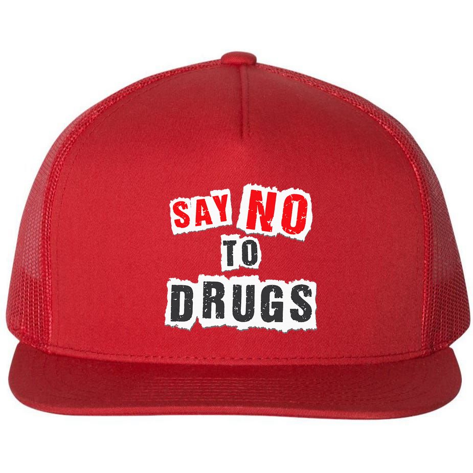 Red Ribbon Week Say No To Drugs Flat Bill Trucker Hat