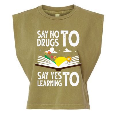 Red Ribbon Week Say No Say Yes to Learning Books Teacher Garment-Dyed Women's Muscle Tee