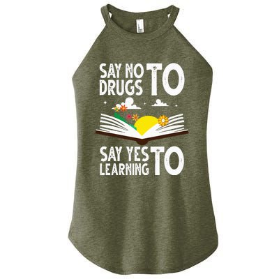 Red Ribbon Week Say No Say Yes to Learning Books Teacher Women's Perfect Tri Rocker Tank