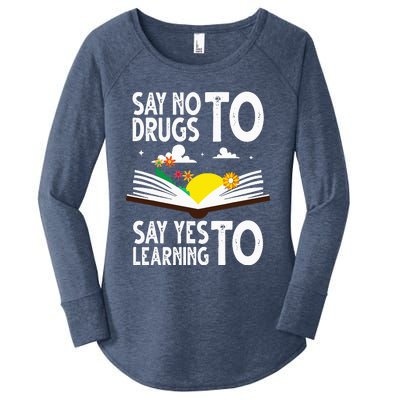 Red Ribbon Week Say No Say Yes to Learning Books Teacher Women's Perfect Tri Tunic Long Sleeve Shirt