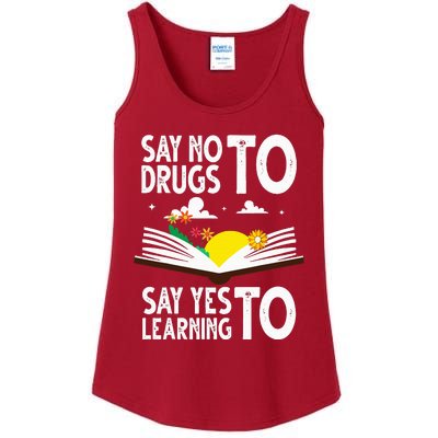 Red Ribbon Week Say No Say Yes to Learning Books Teacher Ladies Essential Tank