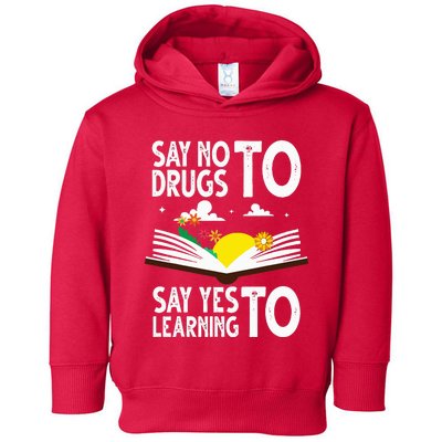 Red Ribbon Week Say No Say Yes to Learning Books Teacher Toddler Hoodie