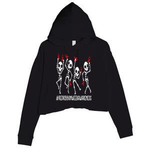 Red Ribbon week Awareness Skeleton Halloween Crop Fleece Hoodie