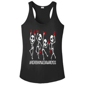 Red Ribbon week Awareness Skeleton Halloween Ladies PosiCharge Competitor Racerback Tank