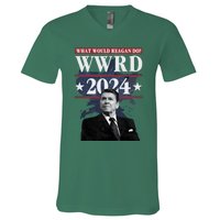 Ronald Reagan Wwrd 2024 V-Neck T-Shirt