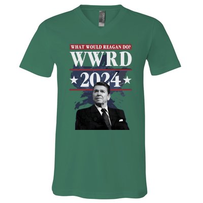 Ronald Reagan Wwrd 2024 V-Neck T-Shirt