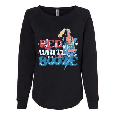 Retro Red White And Booze 4th Of July America Patriotic Gift Womens California Wash Sweatshirt