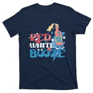 Retro Red White And Booze 4th Of July America Patriotic Gift T-Shirt