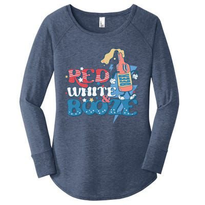 Retro Red White And Booze 4th Of July America Patriotic Gift Women's Perfect Tri Tunic Long Sleeve Shirt