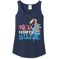 Retro Red White And Booze 4th Of July America Patriotic Gift Ladies Essential Tank