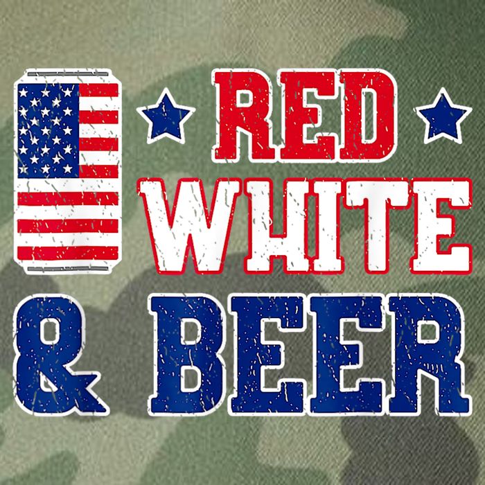 Retro Red White And Beer American Flag 4th Of July Drinking Legacy Tie Dye Trucker Hat