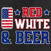 Retro Red White And Beer American Flag 4th Of July Drinking 7 Panel Mesh Trucker Snapback Hat