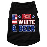 Retro Red White And Beer American Flag 4th Of July Drinking Doggie Tank