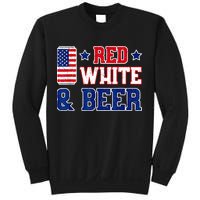 Retro Red White And Beer American Flag 4th Of July Drinking Sweatshirt