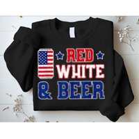 Retro Red White And Beer American Flag 4th Of July Drinking Sweatshirt