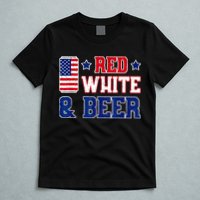 Retro Red White And Beer American Flag 4th Of July Drinking T-Shirt