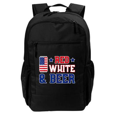 Retro Red White And Beer American Flag 4th Of July Drinking Backpack