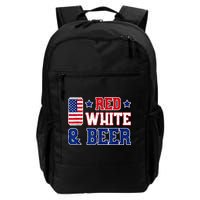 Retro Red White And Beer American Flag 4th Of July Drinking Backpack