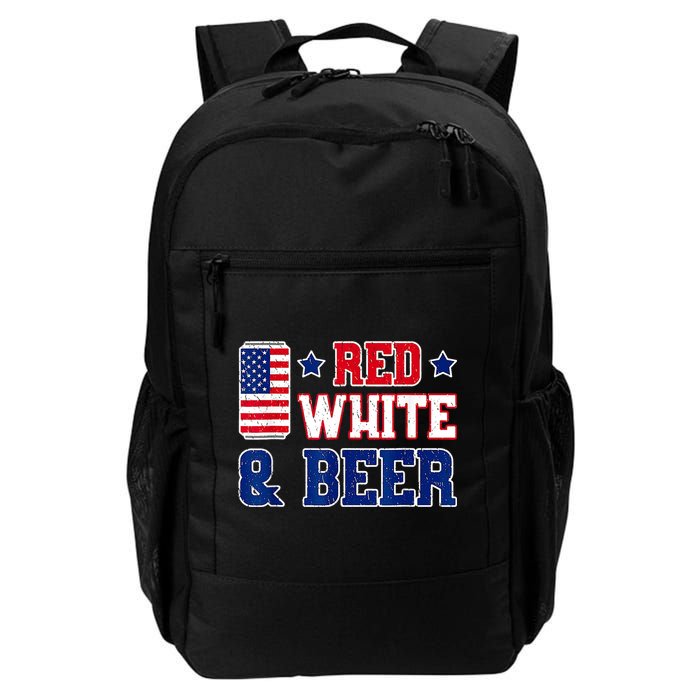 Retro Red White And Beer American Flag 4th Of July Drinking Backpack
