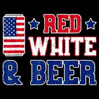 Retro Red White And Beer American Flag 4th Of July Drinking Button