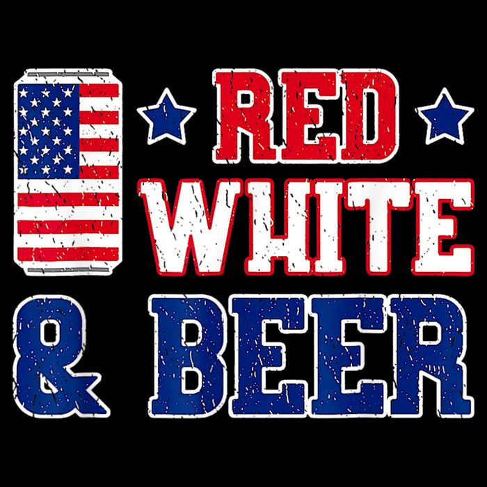 Retro Red White And Beer American Flag 4th Of July Drinking Button