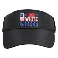 Retro Red White And Beer American Flag 4th Of July Drinking Adult Drive Performance Visor