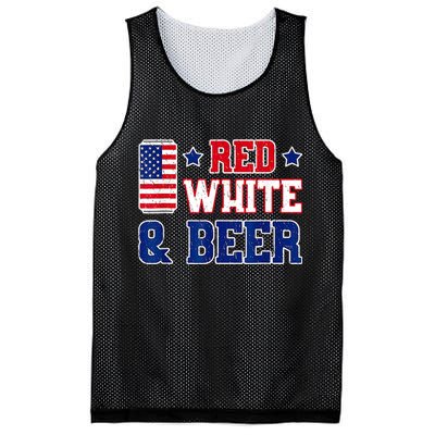 Retro Red White And Beer American Flag 4th Of July Drinking Mesh Reversible Basketball Jersey Tank