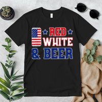 Retro Red White And Beer American Flag 4th Of July Drinking Premium T-Shirt