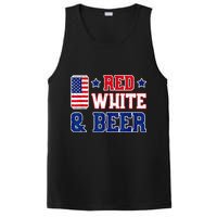 Retro Red White And Beer American Flag 4th Of July Drinking PosiCharge Competitor Tank