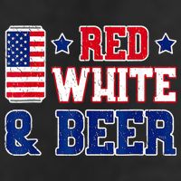 Retro Red White And Beer American Flag 4th Of July Drinking Trucker Hat