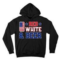 Retro Red White And Beer American Flag 4th Of July Drinking Tall Hoodie