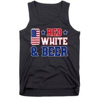 Retro Red White And Beer American Flag 4th Of July Drinking Tank Top