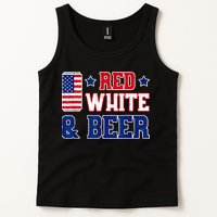 Retro Red White And Beer American Flag 4th Of July Drinking Tank Top