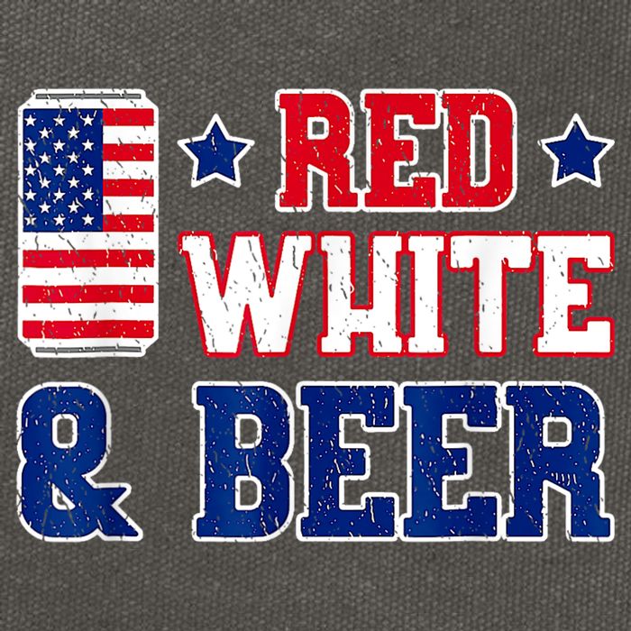 Retro Red White And Beer American Flag 4th Of July Drinking Cotton Canvas Backpack